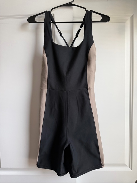 Abercrombie & Fitch Pants - Abercrombie & Fitch Black with Taupe Side-Panel Romper Jumpsuit